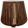 1_Cascade 24 inch Round Slatted Bell Shaped Side Table, Chestnut