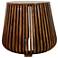 Cascade 24 inch Round Slatted Bell Shaped Side Table, Chestnut