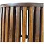3_Cascade 24 inch Round Slatted Bell Shaped Side Table, Chestnut more views