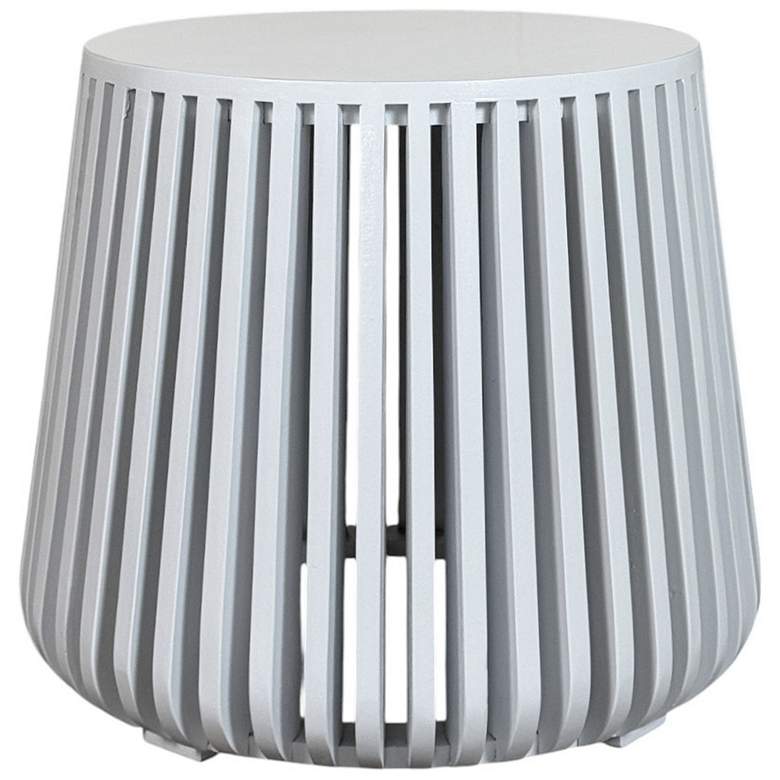 Image 1 Cascade 24 inch Round Slatted Bell Shaped Side Table, White