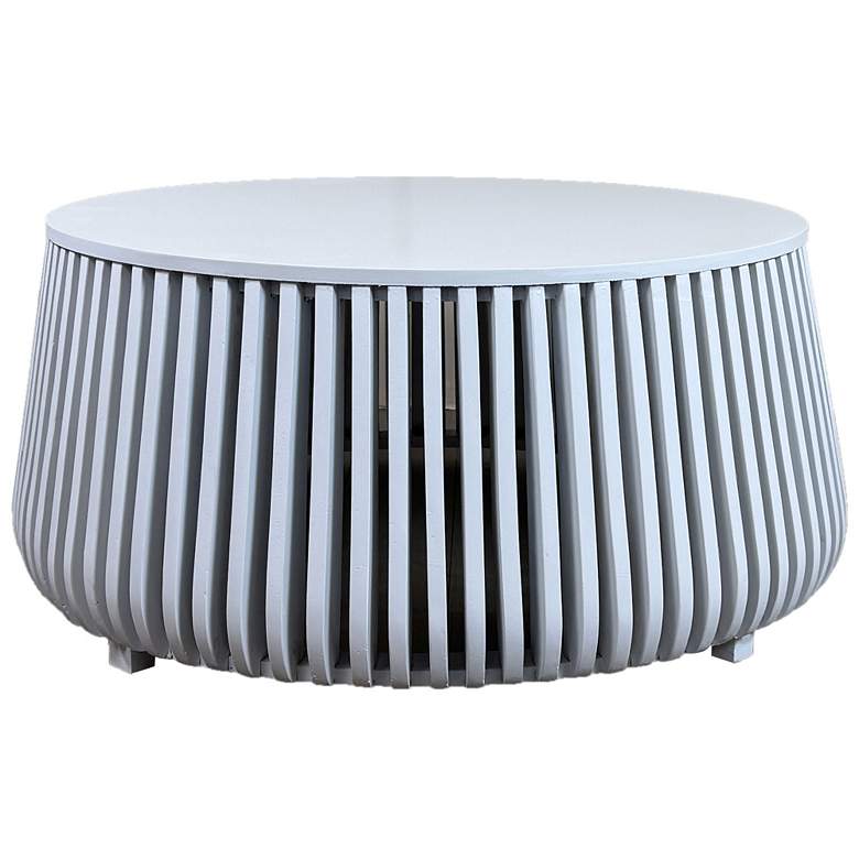 Image 1 Cascade 36" Open Slatted Coffee Table, White