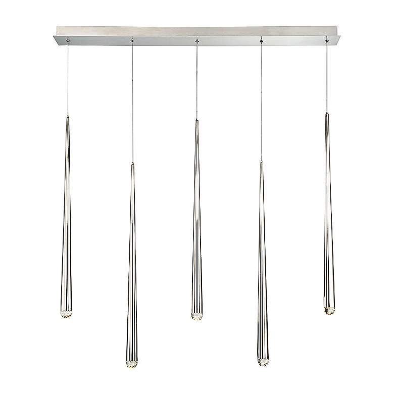 Image 1 Cascade 40" Wide Nickel LED Kitchen Island Light Pendant