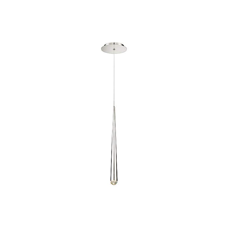 Image 4 Cascade 6 1/2 inch Wide Polished Nickel LED Mini Pendant more views