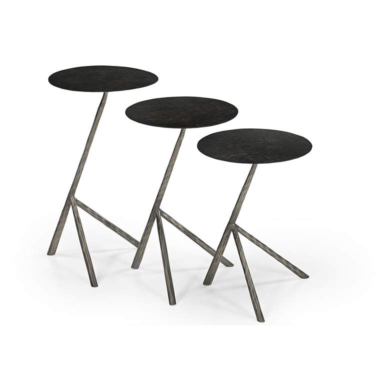 Image 4 Cascade Brass And Antique Bronze Contemporary Nesting Tables more views