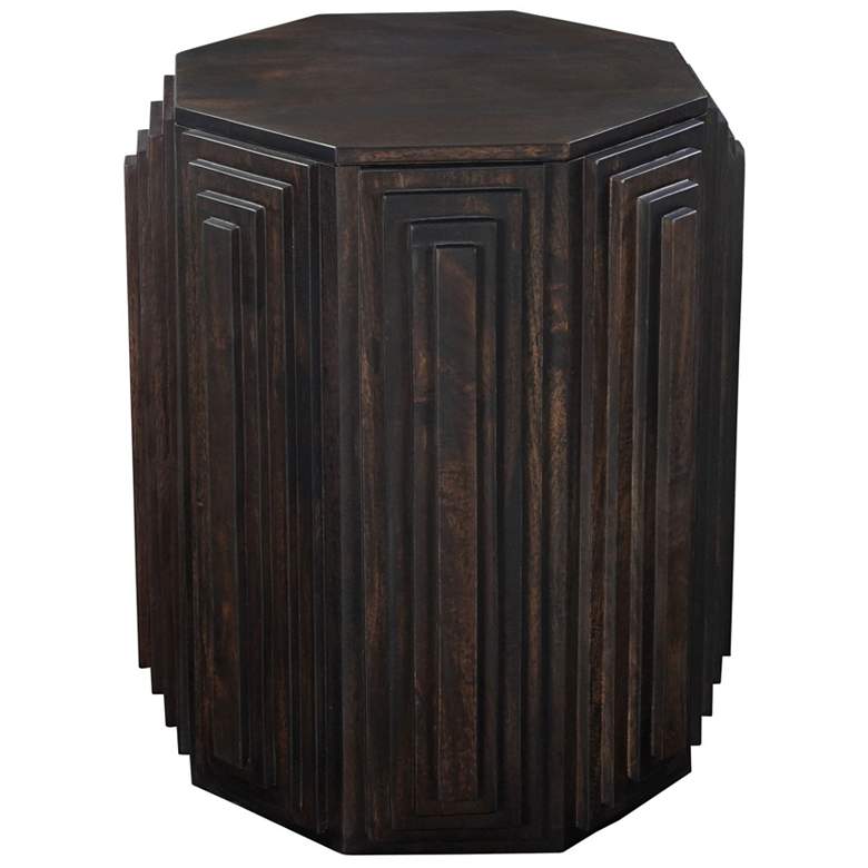 Image 1 Cascade Falls 22"x26" Geo Design Octagonal Side Table - Java