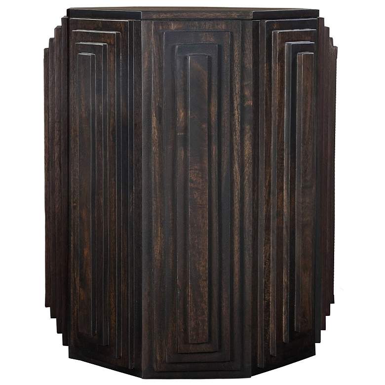 Image 2 Cascade Falls 22"x26" Geo Design Octagonal Side Table - Java more views