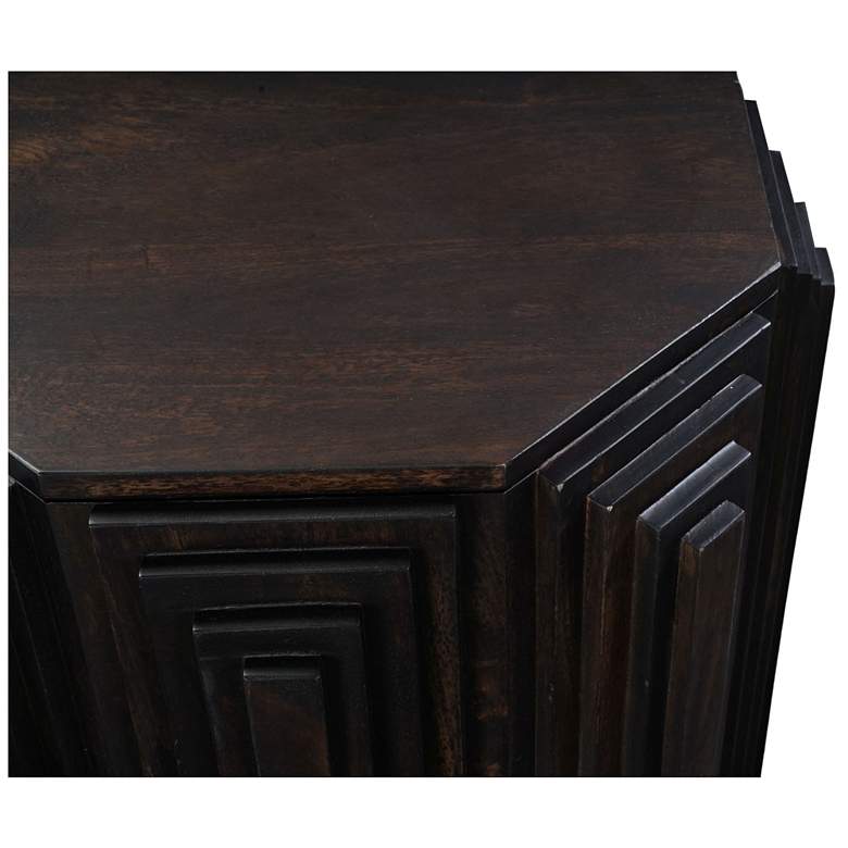 Image 3 Cascade Falls 22"x26" Geo Design Octagonal Side Table - Java more views
