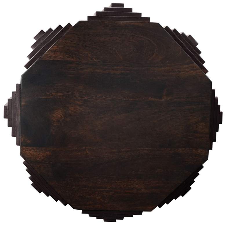 Image 4 Cascade Falls 22"x26" Geo Design Octagonal Side Table - Java more views