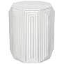 1_Cascade Falls 22"x26" Geo Design Octagonal Side Table - Whitewash