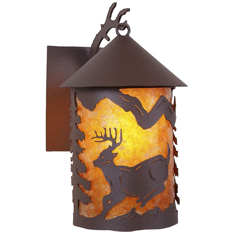 Image 1 Cascade Lantern Mountain Deer 13" High Outdoor Wall Light