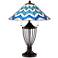 Cascade Tiffany Style Art Glass Bronze Urn Table Lamp