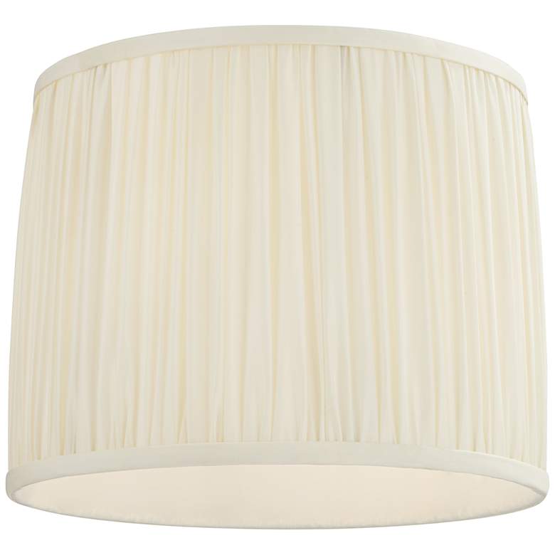 Image 3 Cascade White Pleated Drum Lamp Shade 13x14x11 (Washer) more views