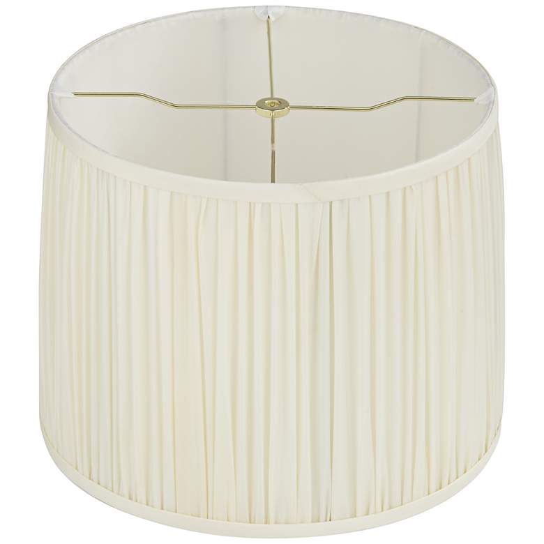 Image 4 Cascade White Pleated Drum Lamp Shade 13x14x11 (Washer) more views