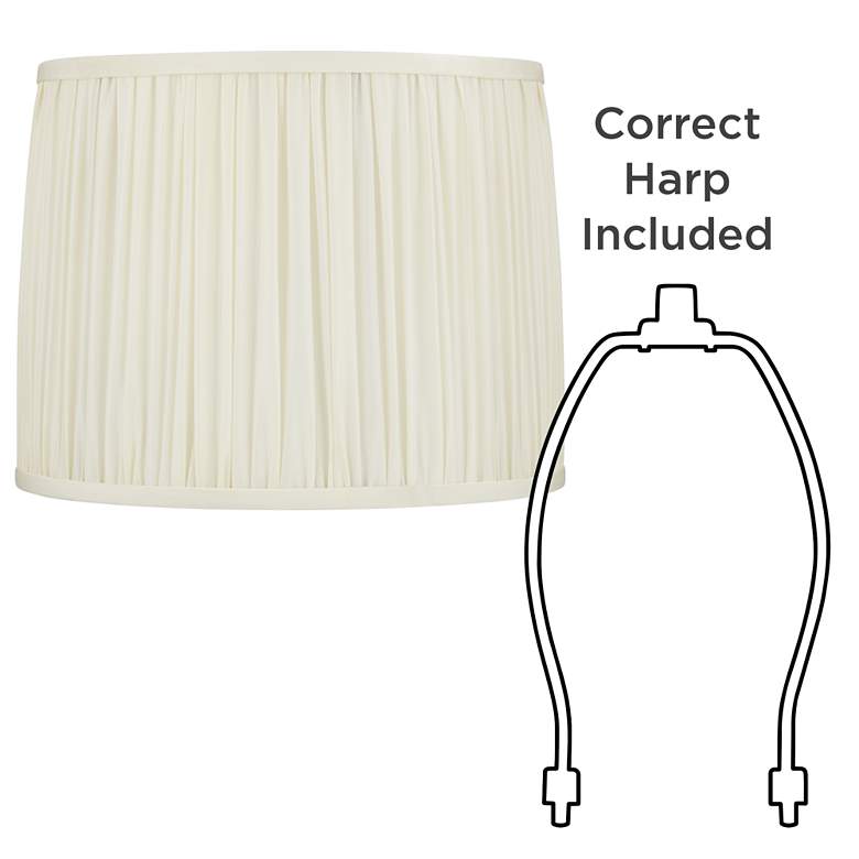 Image 6 Cascade White Pleated Drum Lamp Shade 13x14x11 (Washer) more views
