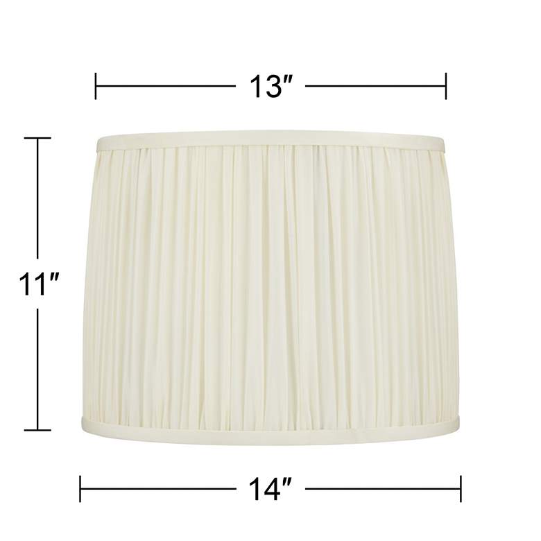Image 7 Cascade White Pleated Drum Lamp Shade 13x14x11 (Washer) more views