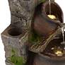 5_Cascading 39 1/4" High Four Jug Fountain with LED light more views