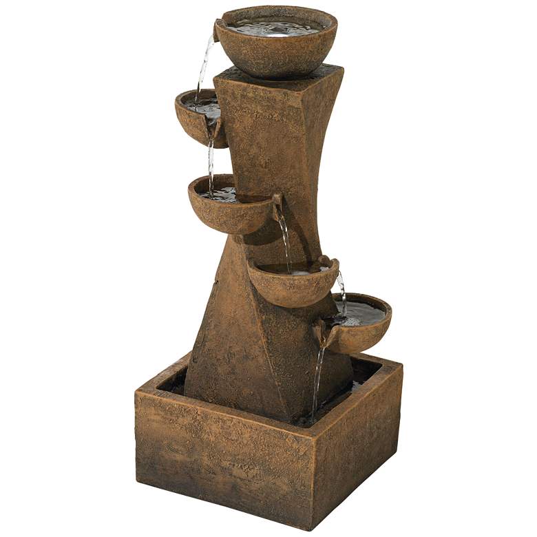 Image 6 Cascading Bowls 27 1/2" High Modern Fountain with LED Light more views