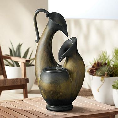 Cascading Jug 24" High Outdoor Patio Tabletop Fountain