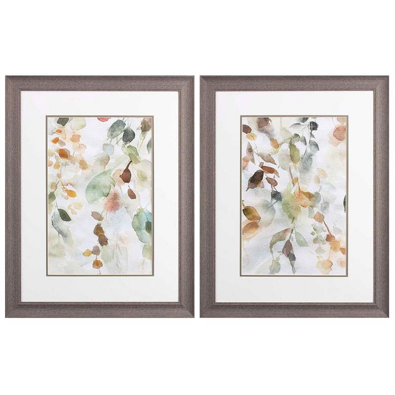 Image 1 Cascading Nature 21"W x 27"H Framed Art Set of 2