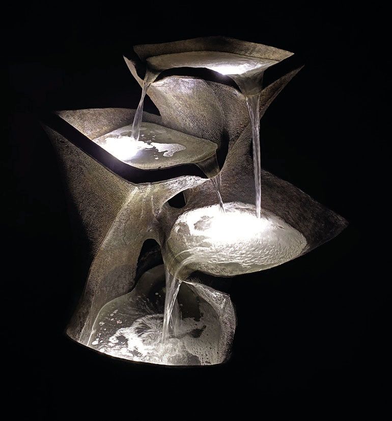 Image 2 Cascading Pools 40" High Relic Nebbia LED Outdoor Fountain - Made to Order more views