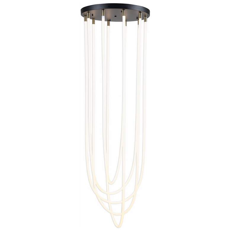 Image 2 Cascata 15.4" Wide 5.Light Black And Brushed Brass Chandelier