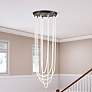 1_Cascata 15.4" Wide 5.Light Black And Brushed Brass Chandelier