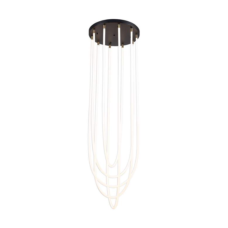 Image 3 Cascata 15.4" Wide 5.Light Black And Brushed Brass Chandelier more views