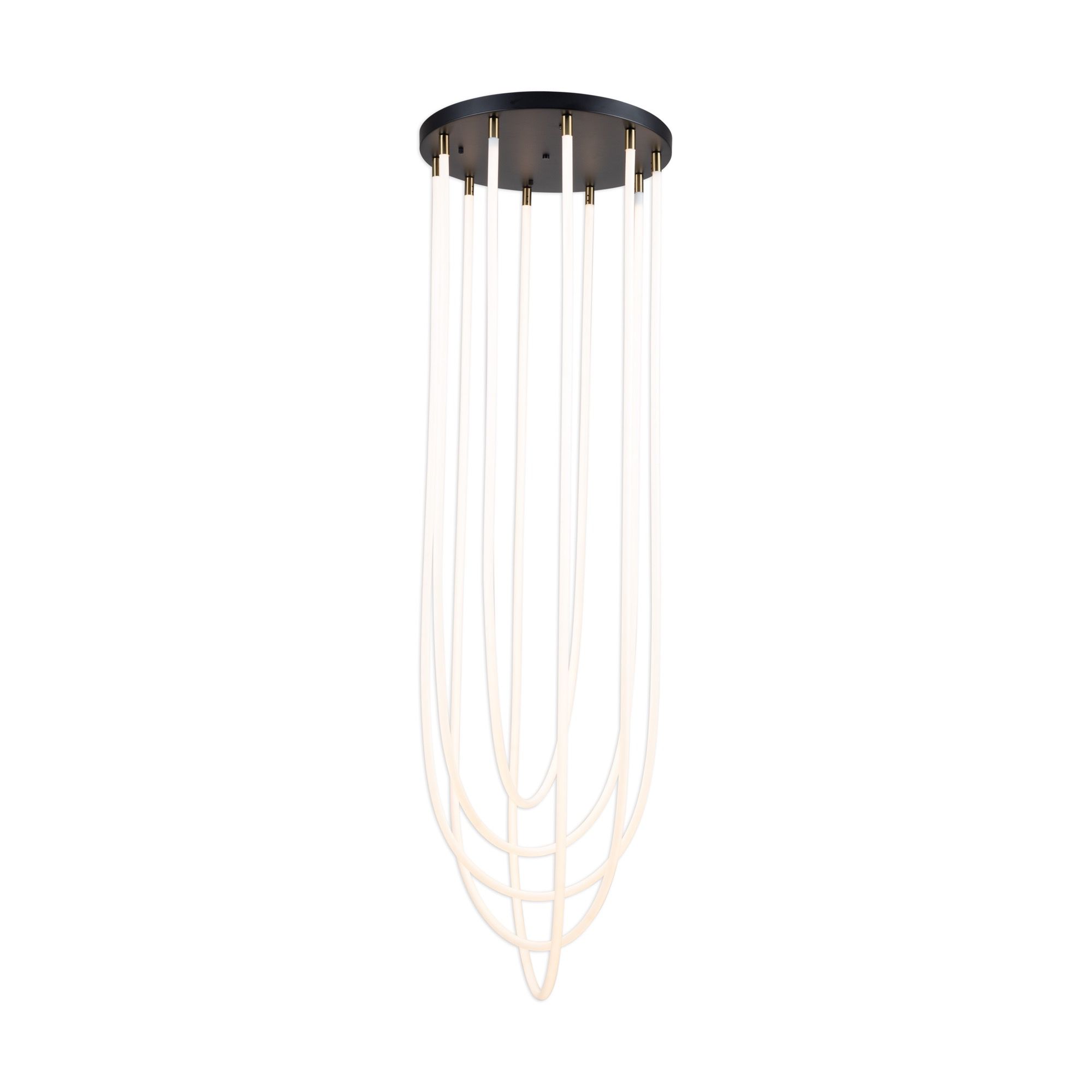 Image 4 Cascata 15.4" Wide 5.Light Black And Brushed Brass Chandelier more views