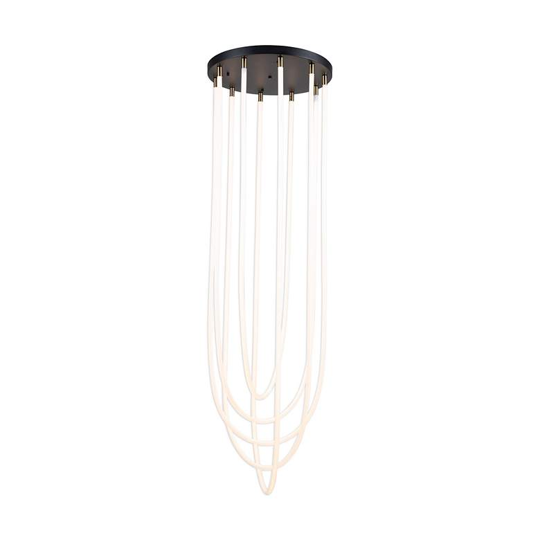 Image 4 Cascata 15.4" Wide 5.Light Black And Brushed Brass Chandelier more views