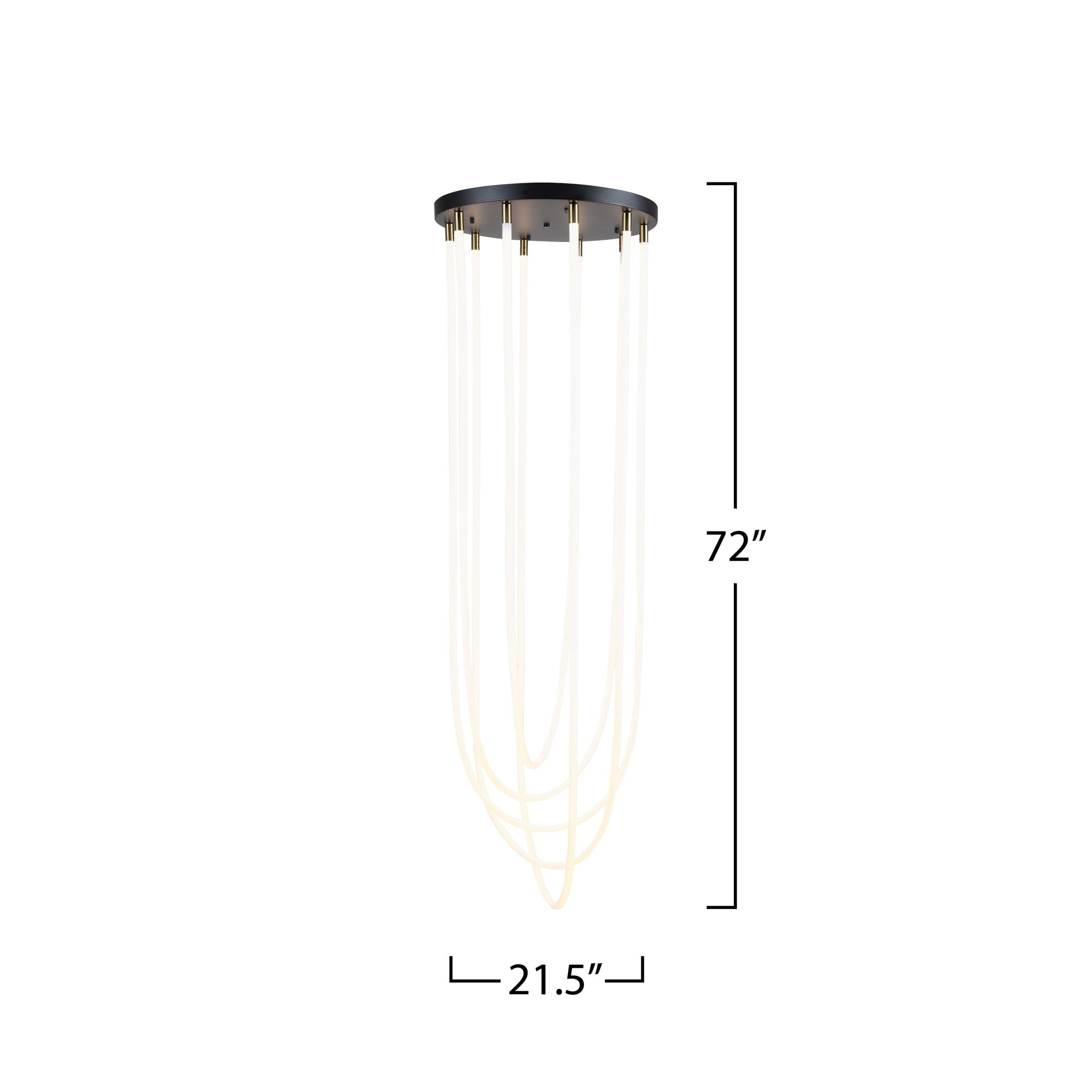Cascata 15.4" Wide 5.Light Black And Brushed Brass Chandelier