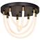 Cascata 21" Wide Black And Brushed Brass Semi-Flush Mount