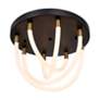3_Cascata 21" Wide Black And Brushed Brass Semi-Flush Mount more views
