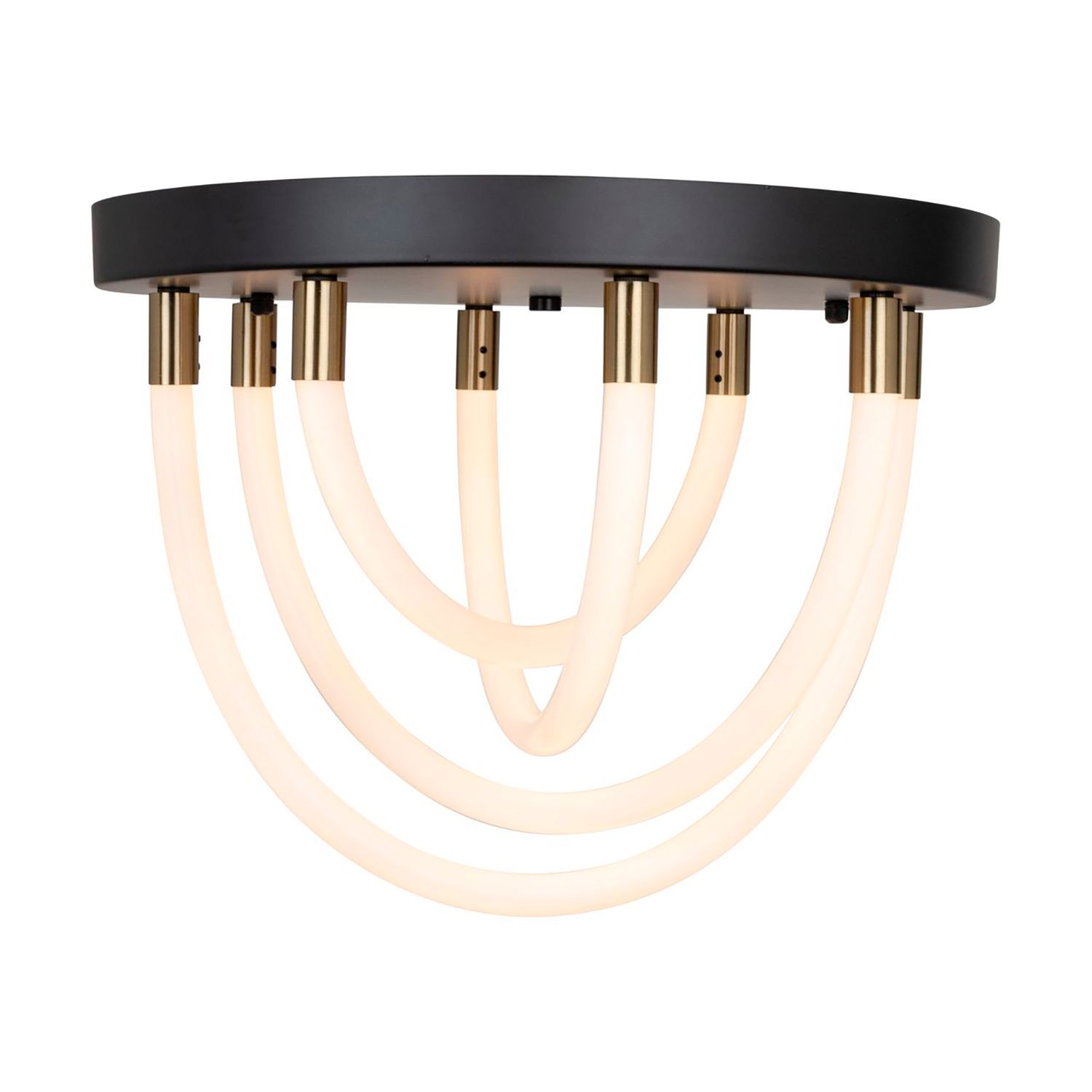 Image 4 Cascata 21" Wide Black And Brushed Brass Semi-Flush Mount more views