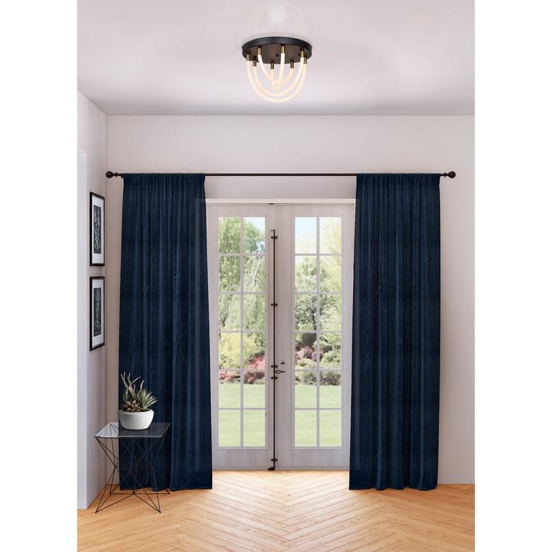 Image 5 Cascata 21" Wide Black And Brushed Brass Semi-Flush Mount more views