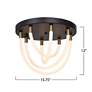 6_Cascata 21" Wide Black And Brushed Brass Semi-Flush Mount more views