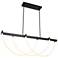 Cascata 26" Wide 3.Light Black And Brushed Brass Island Light