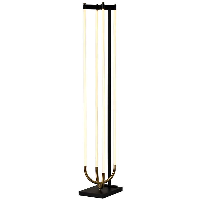 Image 2 Cascata 64.96" High Black, Brushed Brass Floor Lamp w/ N/A Shade more views