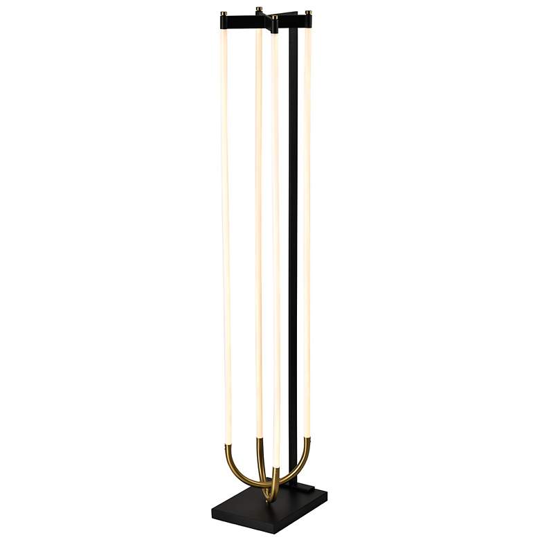 Image 3 Cascata 64.96" High Black, Brushed Brass Floor Lamp w/ N/A Shade more views