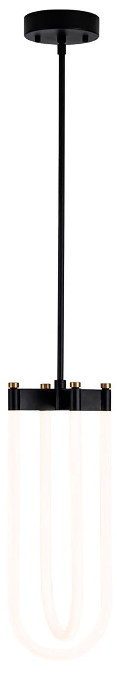 Image 5 Cascata 8" Wide 2.Light Black And Brushed Brass Pendant more views