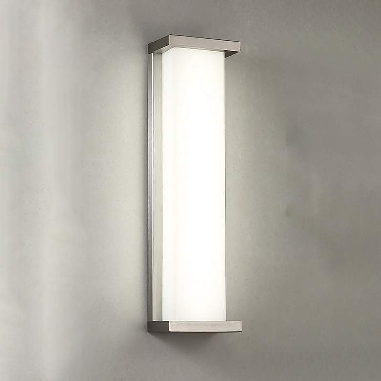 Image 1 Case 20"H x 5.5"W 1-Light Outdoor Wall Light in Stainless Steel