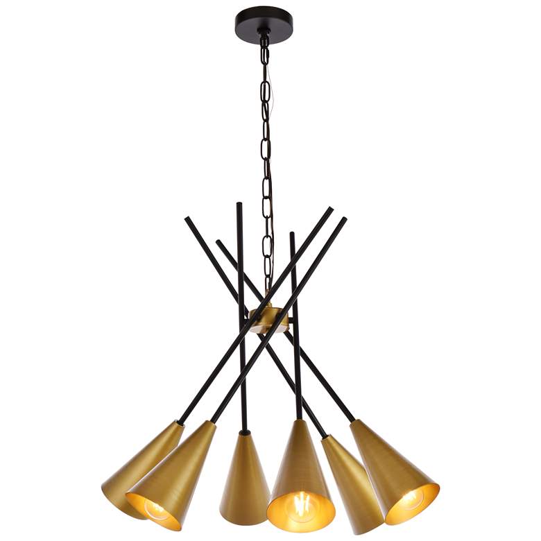 Image 1 Casen 32" Pendant In Black And Brass