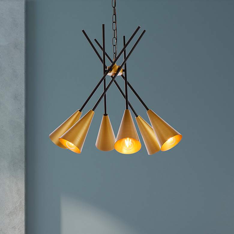 Image 1 Casen 32" Pendant In Black And Brass