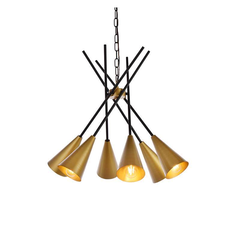 Image 4 Casen 32" Pendant In Black And Brass more views