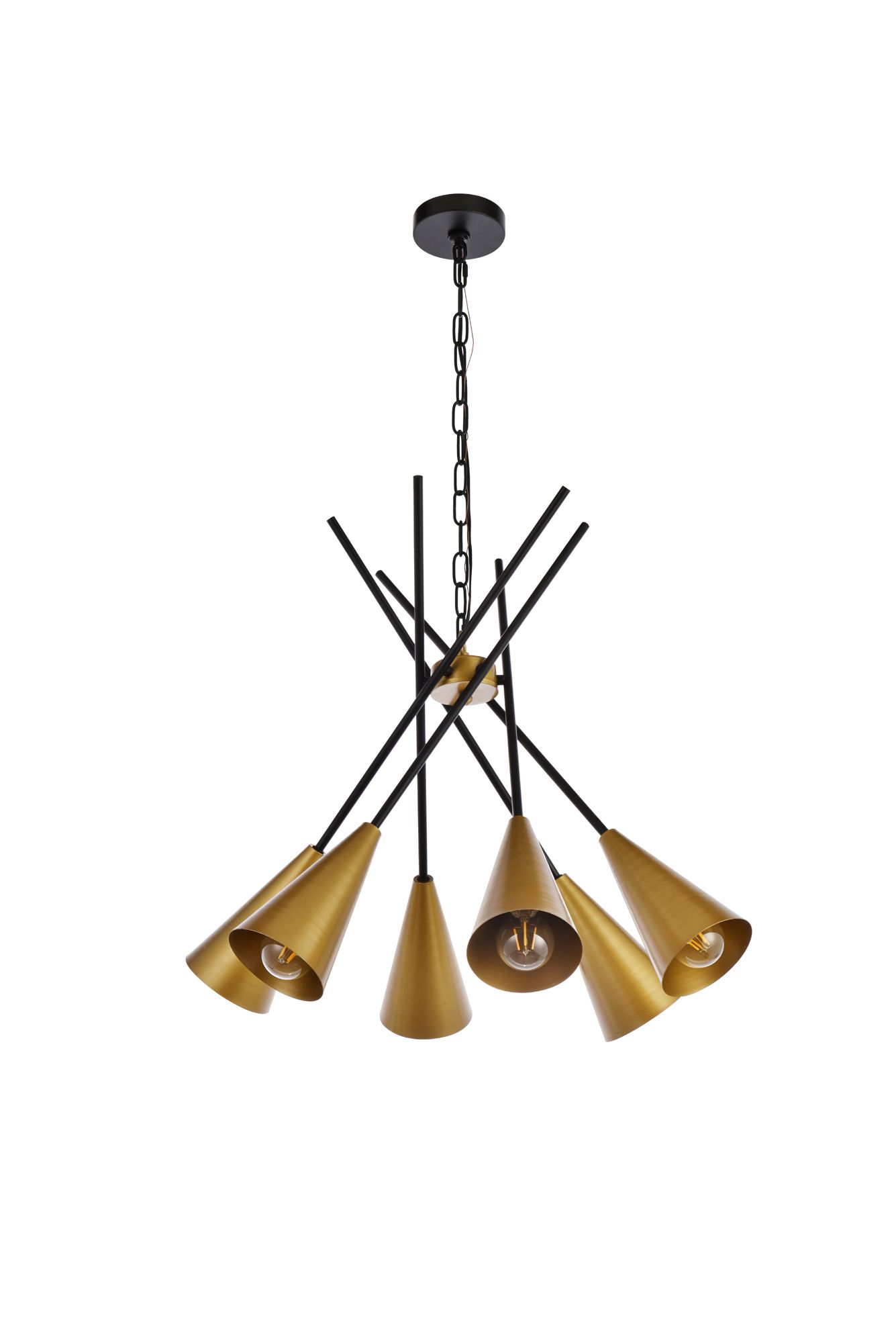 Casen 32" Pendant In Black And Brass