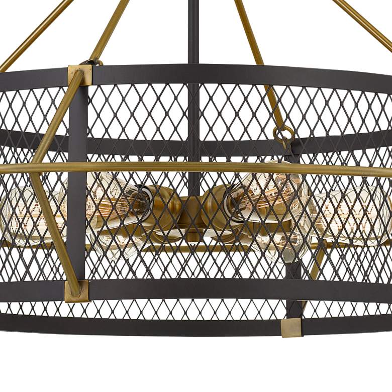Image 3 Caserta 32 3/4" Wide Antique Brass and Black 6-Light Chandelier more views