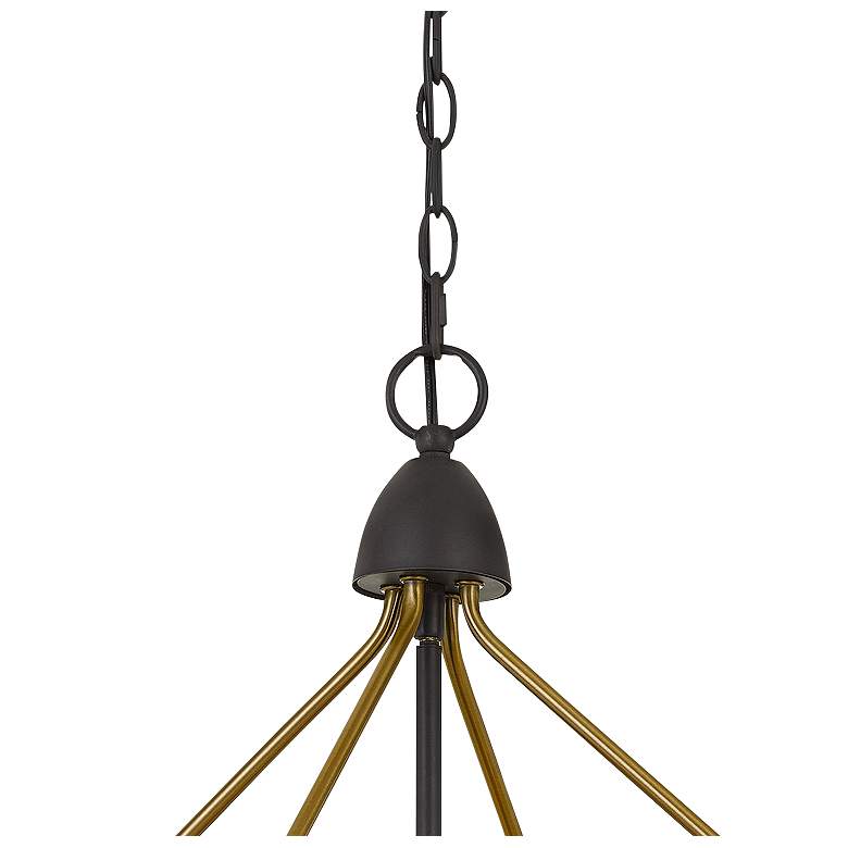 Image 4 Caserta 32 3/4" Wide Antique Brass and Black 6-Light Chandelier more views