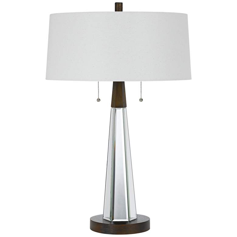 Image 1 Caserta Mirror and Black Table Lamp with Linen Shade