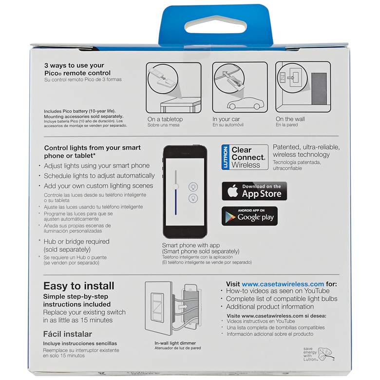 Image 4 Caseta White Wireless Remote In-Wall Light Dimmer Kit more views