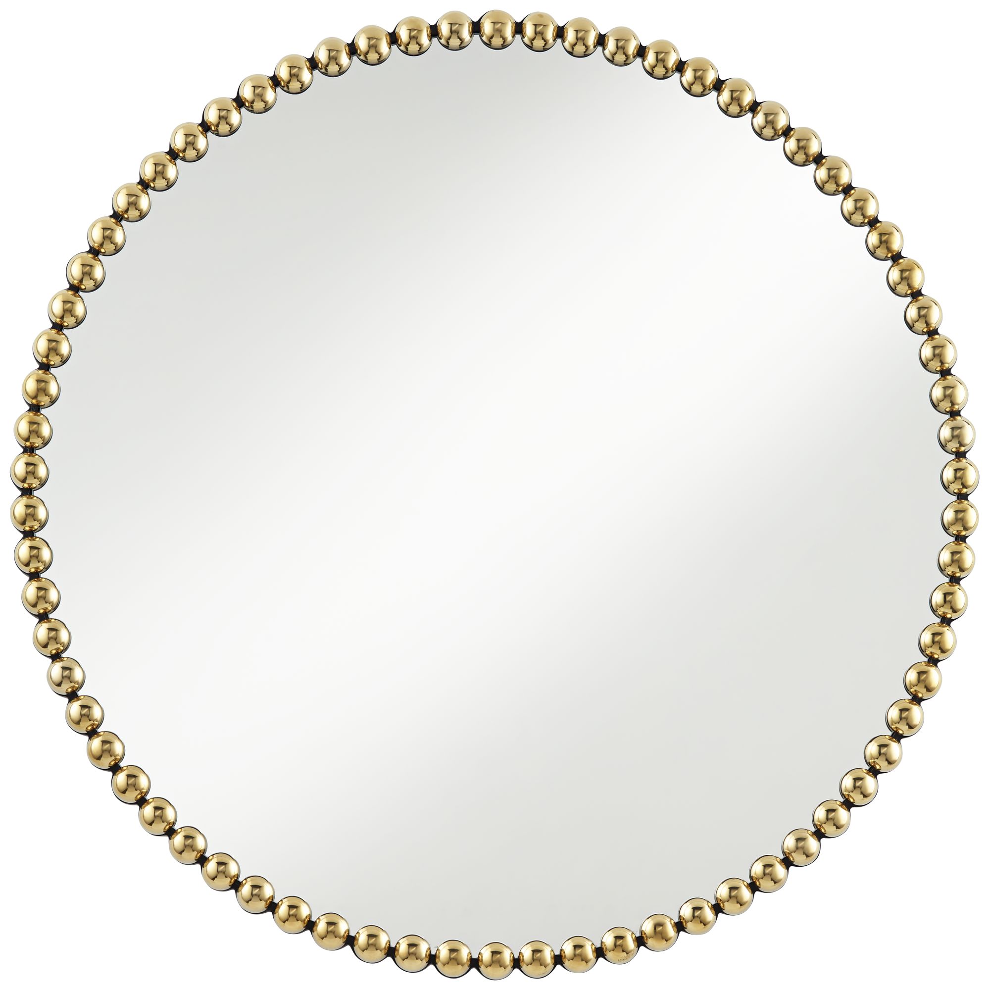 Caseves Shiny Gold 31 1/2" Round Framed Wall Mirror
