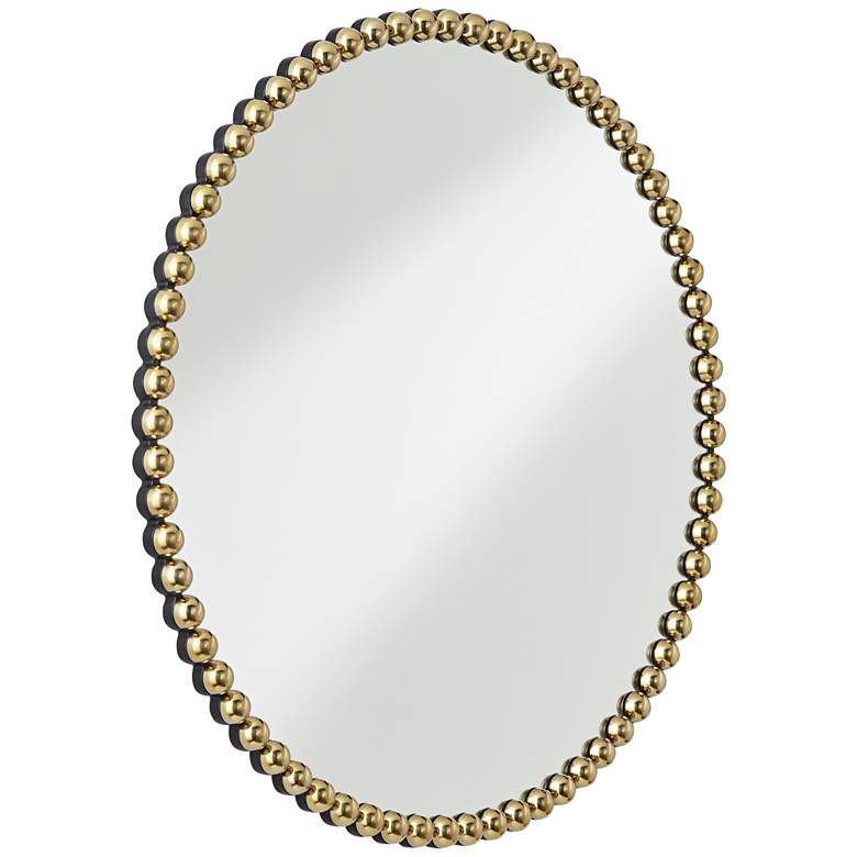 Image 5 Caseves Shiny Gold 31 1/2 inch Round Framed Wall Mirror more views